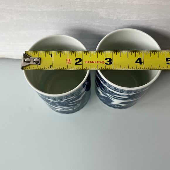 Japanese Blue & White Willow Landscape Tea Cup 6 oz Made in Japan chinoiserie - Picture 4 of 9